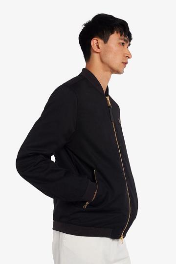 Geaca Barbati Fred Perry Twill Bomber Negrii | RO 1269XYUF